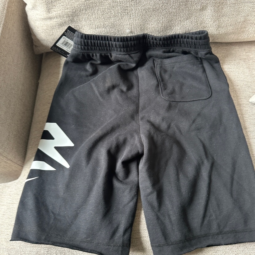Boys Black Athletic Shorts with Nike  Accent